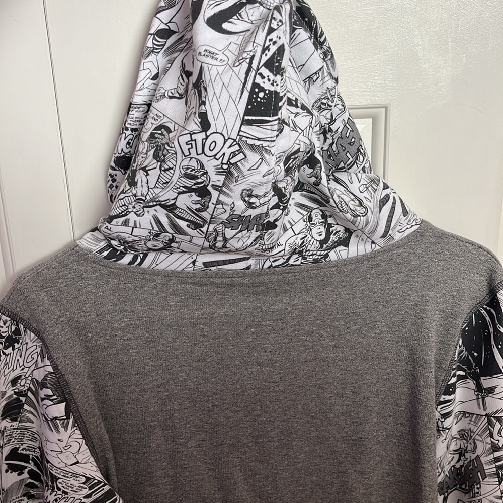 MARVEL Comic Gray Hoodie Sweatshirt Unisex - Picture 4 of 7